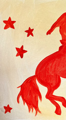 Rodeo Cowboy on Horse Painting, Western Silhouette Art 11×14
