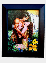 LOVELESS – „THE NATIVE AND THE MAIDEN“ on board 12 X 16 Art Realistic Oil