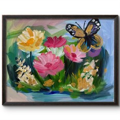BUTTERFLY MONARCH SEASON 14X11 IMPRESSIONISM ORIGINAL MODERN FINE ART