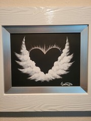 Beautiful HEARTS OF HOPE Michael Godard Mixed Media Painting Framed