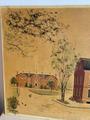 VINTAGE 1964 Bonnie von Duyke Dover, Delaware Historical Sites Large Painting