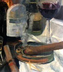 Cigars, Whiskey, and Vodka – Gift for Dad 20×16 in. Oil on panel HALL GROAT II