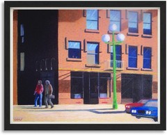 Original Oil Pastel Painting of a Pioneer Square Street Scene by artist Dan Wend