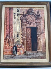 Iconic Church Painting Religious Architecture Vintage Mexico Listed American Oil
