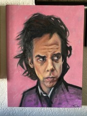 Nick Cave Oil Painting Stretched Canvas On Wood Panel FREE SHIPPING Not A Print