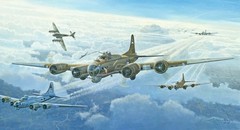 Original Aviation Art: B-17 Flying Fortress original oil painting