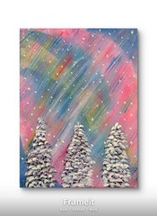 Original, OOAK, Signed COA 11x14x1 Acrylic Painting, canvas, landscape colorful