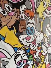 18 x 24 Acrylic Painted Canvas Nequick Roger Rabbit Bugz Shortiez Ink Graffiti