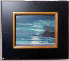 John Hilton 1904-1983 California artist vintage impress. painting Maui Hawaii