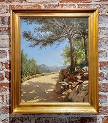 Pierre Adrien Chabal Dussurgey Picturesque Country side Road-Oil Painting-c1860s