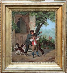 NEUHOFF „Der junge Jäger“ Signiertes Ölbild von 1865 mit Rahmen Jagd Jagdmalerei