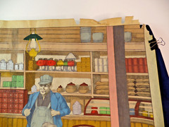 Large VTG Paint By Number 1800s General Country Store Scene 24X36″ Wall Art Felt