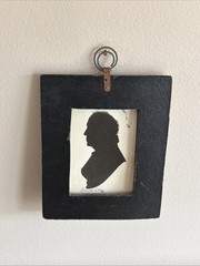 Antique Silhouette Portrait Gentleman Framed Identified Rev. W Gray 1785-1863