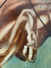 🔥 Vintage Old West Cowboy Horse Bronco Portrait Oil Painting – VERDULT, 1960s