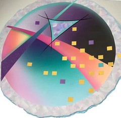 Maureen Daniel Ellis Clay Plate 1990 Airbrush Art Wall Large Winter Suite 24”
