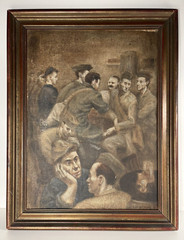ROBERT GIVENS U.S. ARMY SIGNAL CORPS WW2 ANTIQUE HISTORIC WPA VINTAGE PAINTING