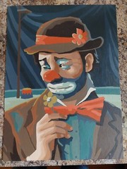Emmett Kelly Vintage Sad Clown Paint By Number Mid Century Art Painting