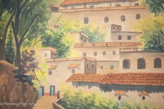 Vintage Painting of the Mexican Village of Taxco Signed Catalan 17.25×13.25″