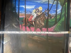 Jockey Horse racing art,horse running original painting equine art 21×17 unknow