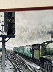 VINTAGE TRAIN PAINTING RAILROAD REALISTIC REALISM ILLUSTRATION ORIGINAL MARSHALL