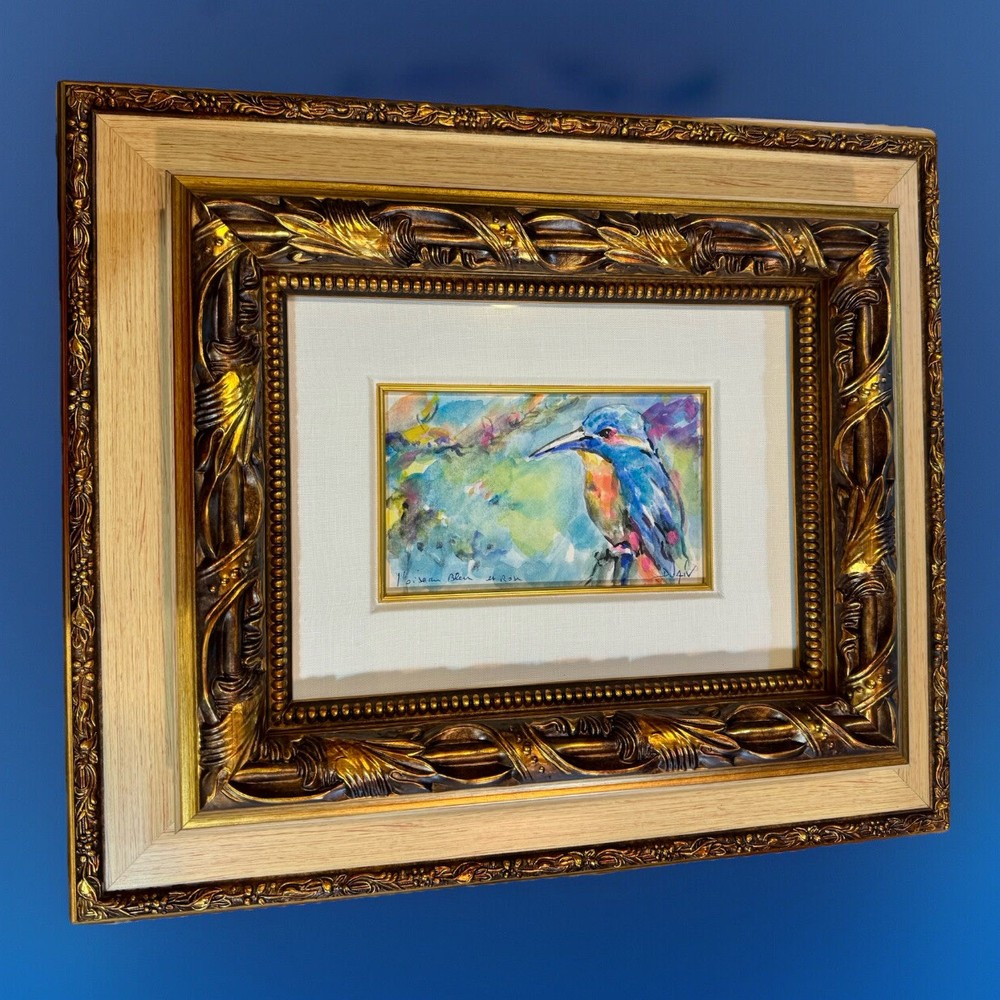 Duaiv Original Watercolor on paper. 15.5 X 19.5 inches total with frame, Signed