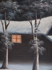 Original Van Bell Signed Oil Painting Winter Landscape with Size L48 H36 & W 2in