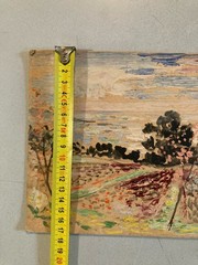 Belle Oil Painting Landscape On Panel Cardboard 1950 Impressionist Pointillism