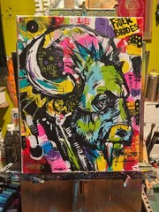 Faris Art -Fiuer Brudes- 11×14 : Neo Expressionism Original Artwork on Canvas