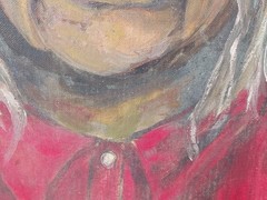 Vintage Oil painting Old Man Indian Portrait unsigned undated unframed