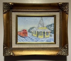 Oil On Canvas “New Hope Pennsylvania Train” By Robert Thompson Framed Original ￼