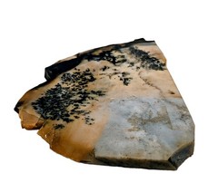 Vtg Painting Wagon Train on Dendritic Agate Frontier Western Pioneer D Lanham A+
