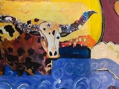 „Longhorn Land! Original mixed media painting- 16 by 20 inches