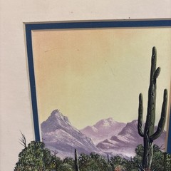 Gerry Stein Southwest Desert 3-D Print : Signed 8″ x 10″ Cactus Birds Mountains