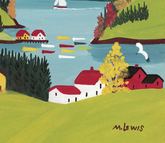 Maud Lewis (Handmade) Signed Oil Painting on Canvas 16×24 in Naive Art ..