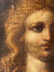 RARE 17th ITALIAN SCHOOL – OIL CANVAS PAINTING – SALVATOR MUNDI