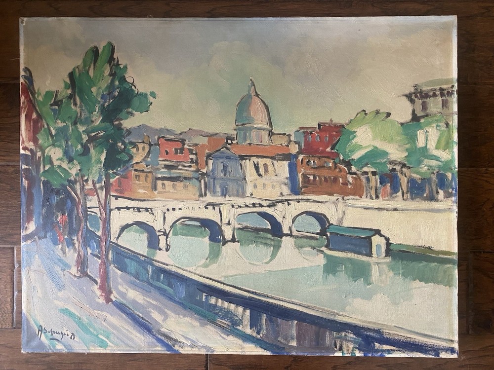 Achille Sdruscia painting. Oil On Canvas