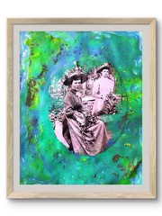 Victorian Women odern Nostalgia Mixed Media 11×14 Original Signed Wall Art BACH