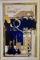 Art by Ree 24×36 Navy Gold Black Abstract Painting Designer Modern Large