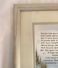 Calligraphy FRIENDS POEM Framed Matted 11x 9” Signed By Artist Katy Fischer
