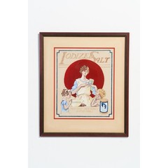 RARE Vintage Morton Iodized Salt Gouache Painting 1920s Illustrated Advertising
