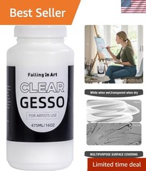 Clear Matte Gesso 16 oz – Safe Surface Primer for All Painting Techniques