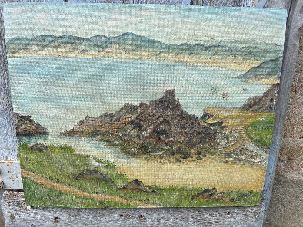 Vintage French Oil on Board ST IVES English Seascape signed M GIBBONS 1973
