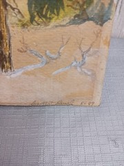 Original Watercolor Signed And Dated mountain landscape