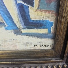 Abstract Jazz Musicians Framed Painting On Canvas Signed C. Carl CERTIFIED