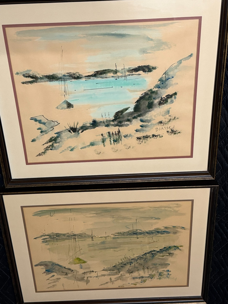ALFRED BIRDSEY- Bermuda Seascape Original Watercolor Painting Signed