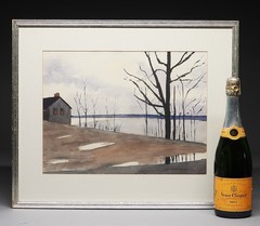 Carl U. Peterson Rumford Rhode Island Impressionist Lakeside Landscape