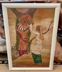Vintage MCM Rare Batik Painting By Singapore Indonesian Artist Choo Keng Kwang