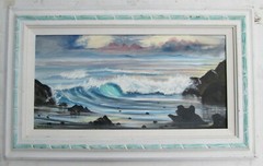 Surf’s Up, Original Oil on Canvas Panel Artwork by Dutch Master, William Verdult