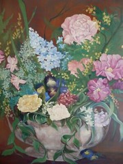 DOMINIQUE SARDELL, LOS ANGELES CALIF CA FLORAL FLOWERS SIGNED OIL, DELIVERY ONLY
