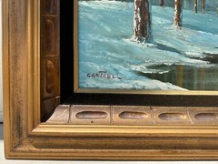 Phillip Cantrell Large Framed Signed Winter Scene Landscape Oil Painting 36 x 48